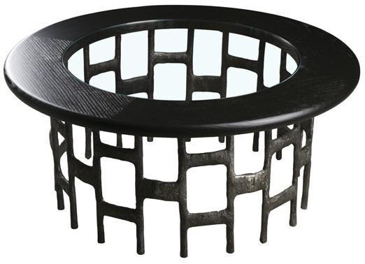 Hamilton Conte Paris Круглый журнальный столик из дерева и стекла sun-id-1461220 - Вид №1