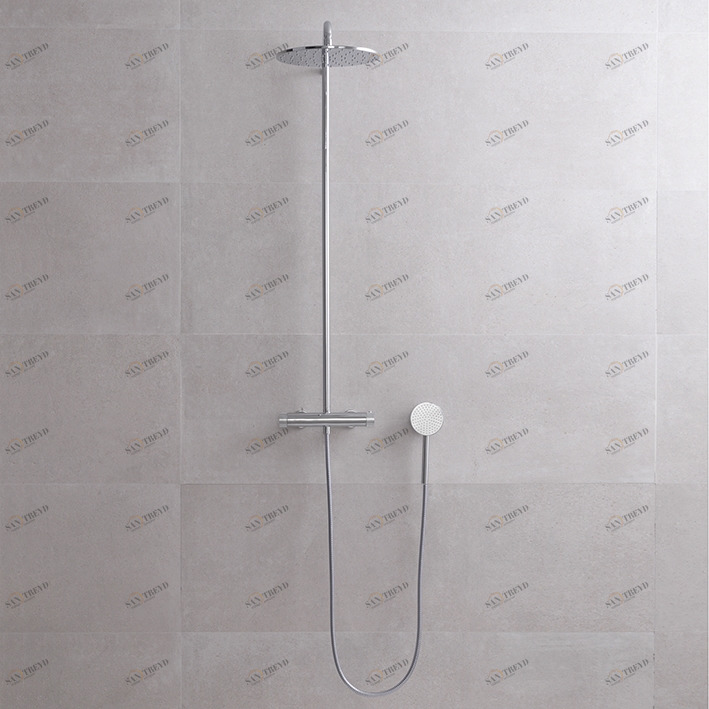 Термостатическая душевая стойка со встроенным восковым термоэлементом, душевой лейкой, магнитным держателем и магнитным ручным душем. Соединения 1/2 дюйма и расстояние между ними 150 мм. Включает обратный клапан и предохранительный стопор на 38º. Расход р Noken 100220153