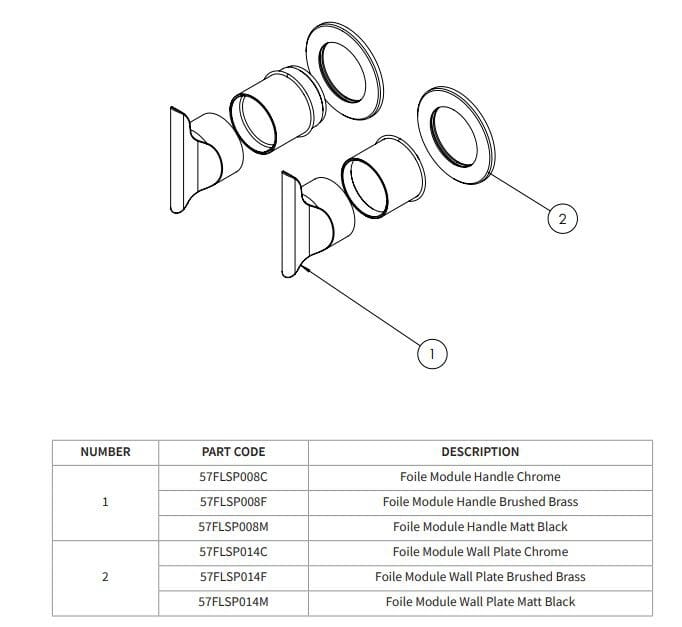 Встраиваемый смеситель для душа с 2 отверстиями CROSSWATER FOILE ARCH-00073686 - Вид №4