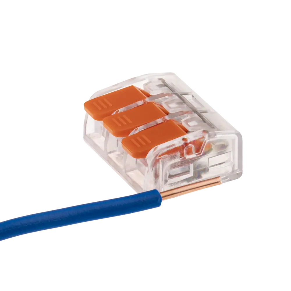 84746784 Клеммы соединительные монтажные с рычажком Duwi СМК 223-413 3-проводные 4мм² прозрачные 50 шт 26716 4 STLM-1106616  - Вид №7