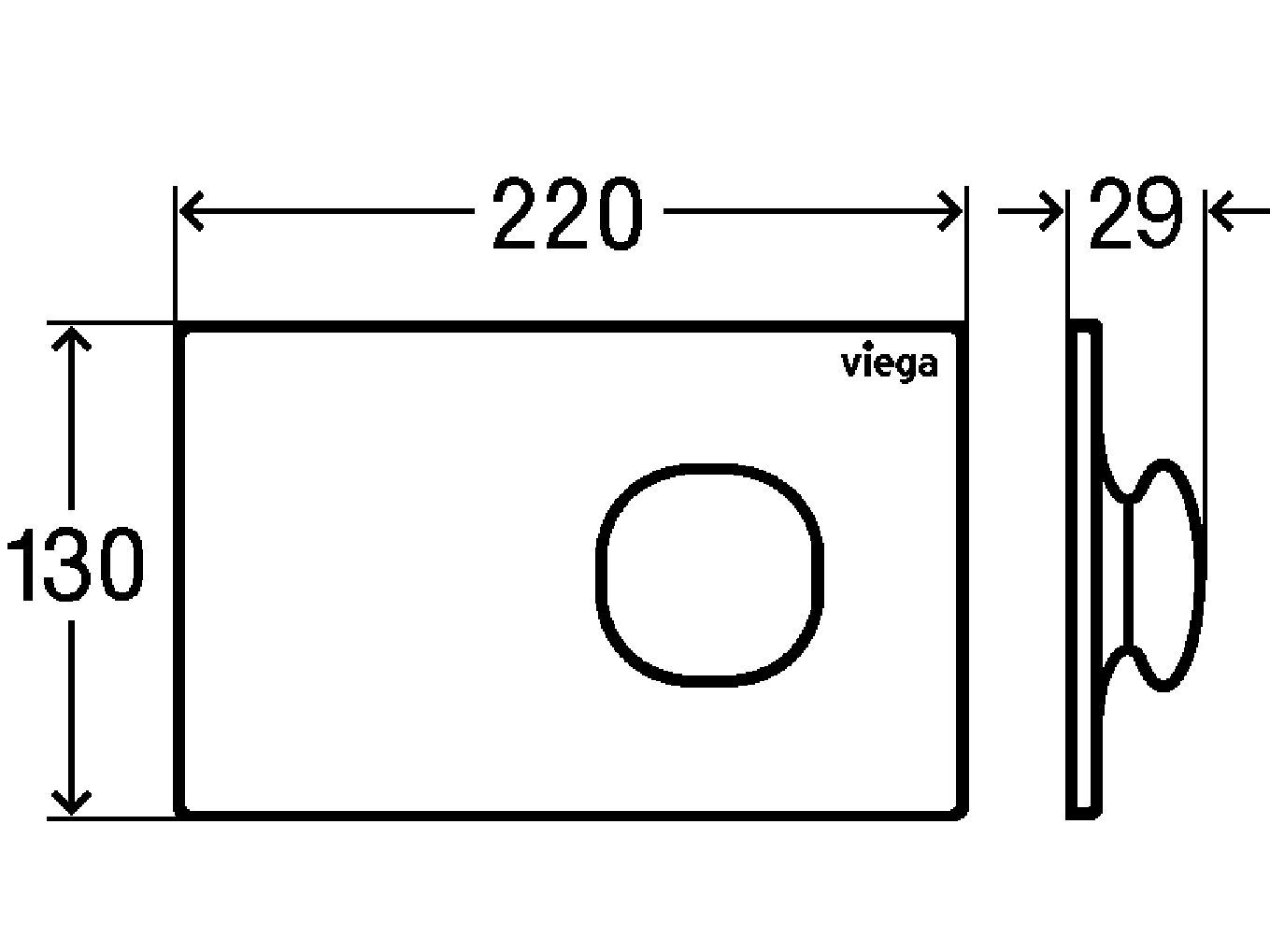 Пластиковая панель управления туалетом Viega Italia Visign ARCH-00113157 - Вид №2