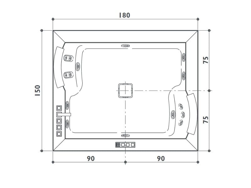 Встраиваемая 2-местная ванна с гидромассажем Jacuzzi® ARCH-00152672 - Вид №4