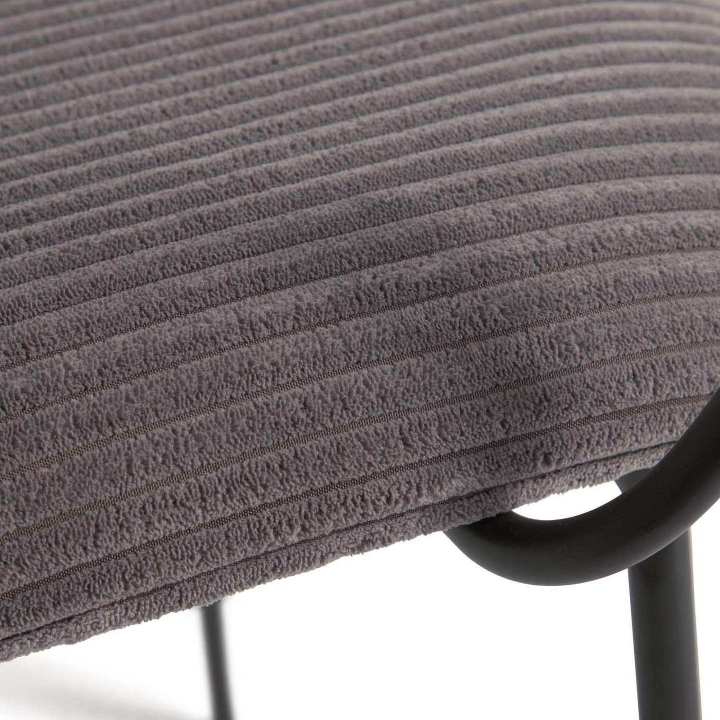 108354 Стул с темно-серым вельветом и черным металлом La Forma Auxtina  - Вид №1