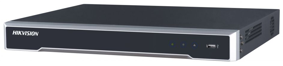 DS-7616NI-K2 16-ти канальный ip-видеорегистратор, видеовход 16 каналов, аудиовход 1 rca, видеовыход 1 vga 1080р, 1 hdmi 4к, аудиовыход 1 rca, вх поток 160мб/с, исх поток 160мб/с, разрешение записи до 8мп, синхр.воспр. 2 канала@8мп, 2 hdd 6тб, трев 4/1, 1 Santreyd 