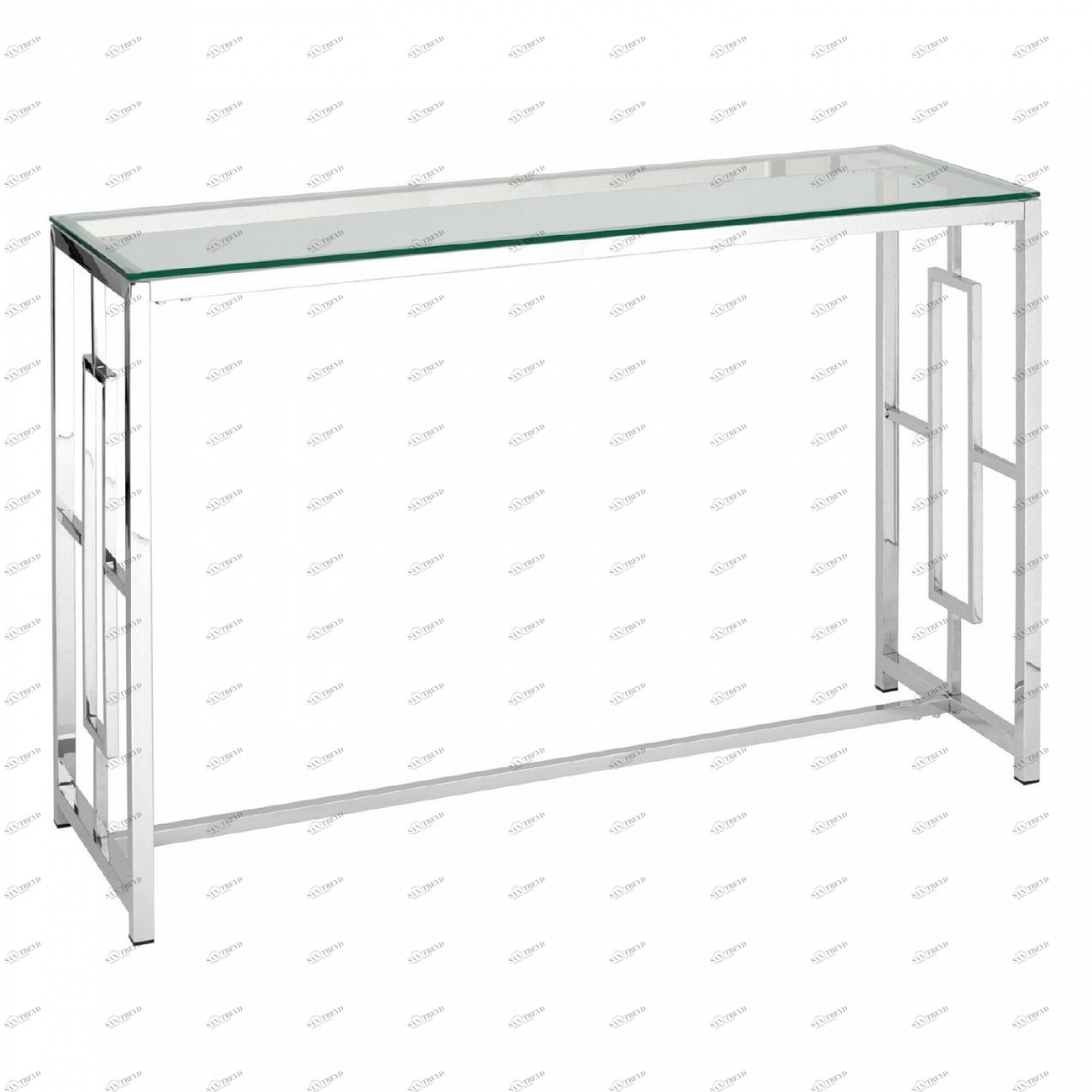 Консоль стеклянная 120х40 см прозрачная с серебром "Бруклин" STOOL GROUP  00-3881907 Серебро 