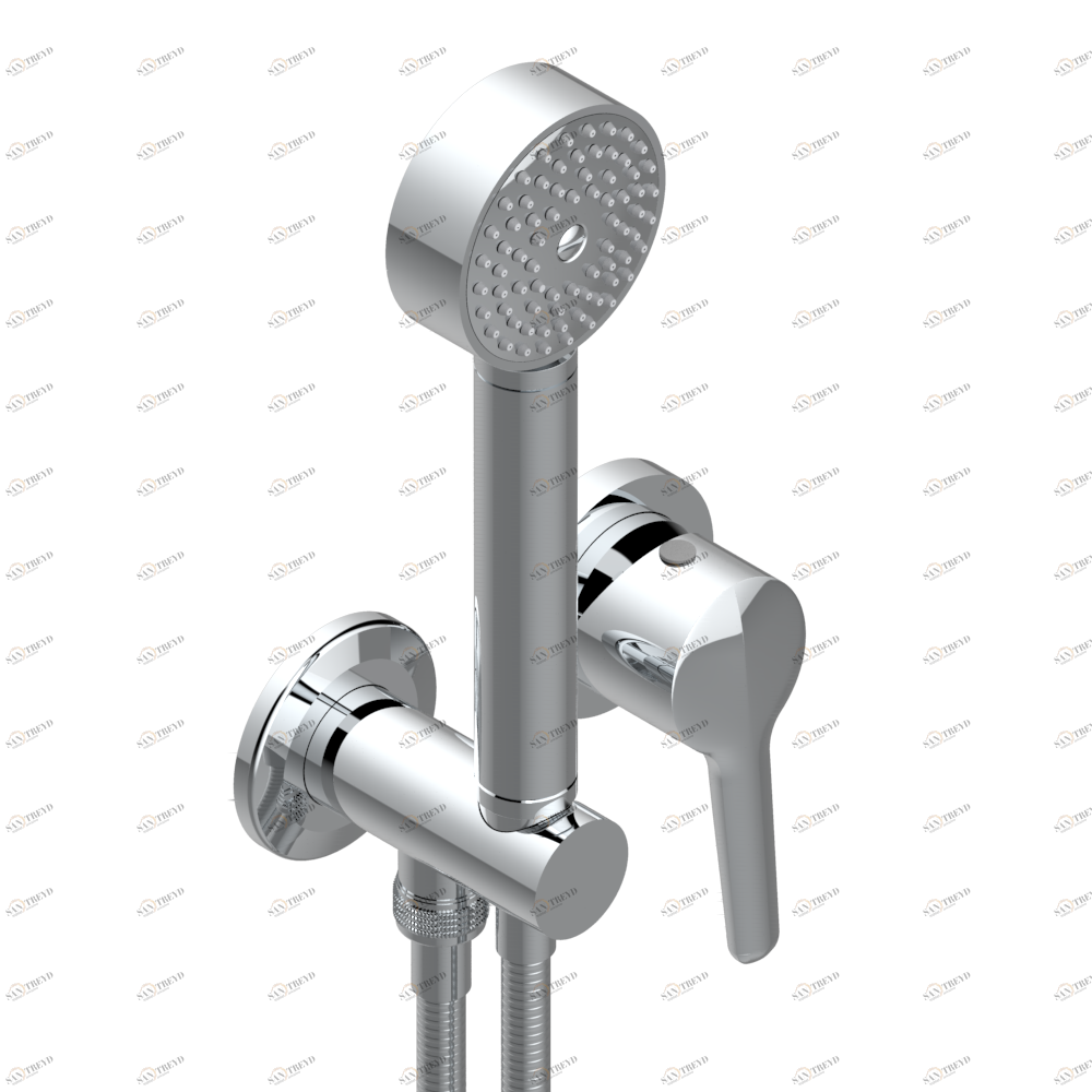 G9C-6561B Trim only for wall mixer with complete handshower on hook Thg-paris System métal diamant Хром G9C 6561B  A02 CAT.A