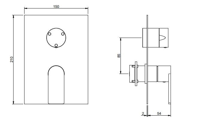 Смеситель для душа из нержавеющей стали с ручным душем Rubinetterie Treemme 3.6 ARCH-00074182 - Вид №2