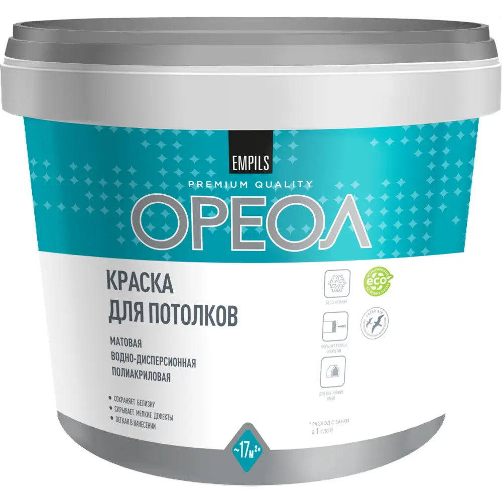 Краска для потолков Ореол матовая цвет белоснежный 3 кг 84439974 STLM-2034724 