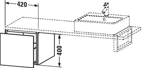 LC583107272 L-Cube Шкафчик для консоли Дуб брашированный, натуральный шпон Duravit - Вид №1