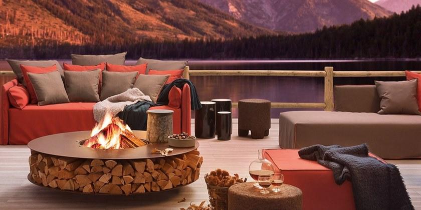 Gervasoni Низкий круглый журнальный столик для гостиной Log + news sun-id-1500325 - Вид №1