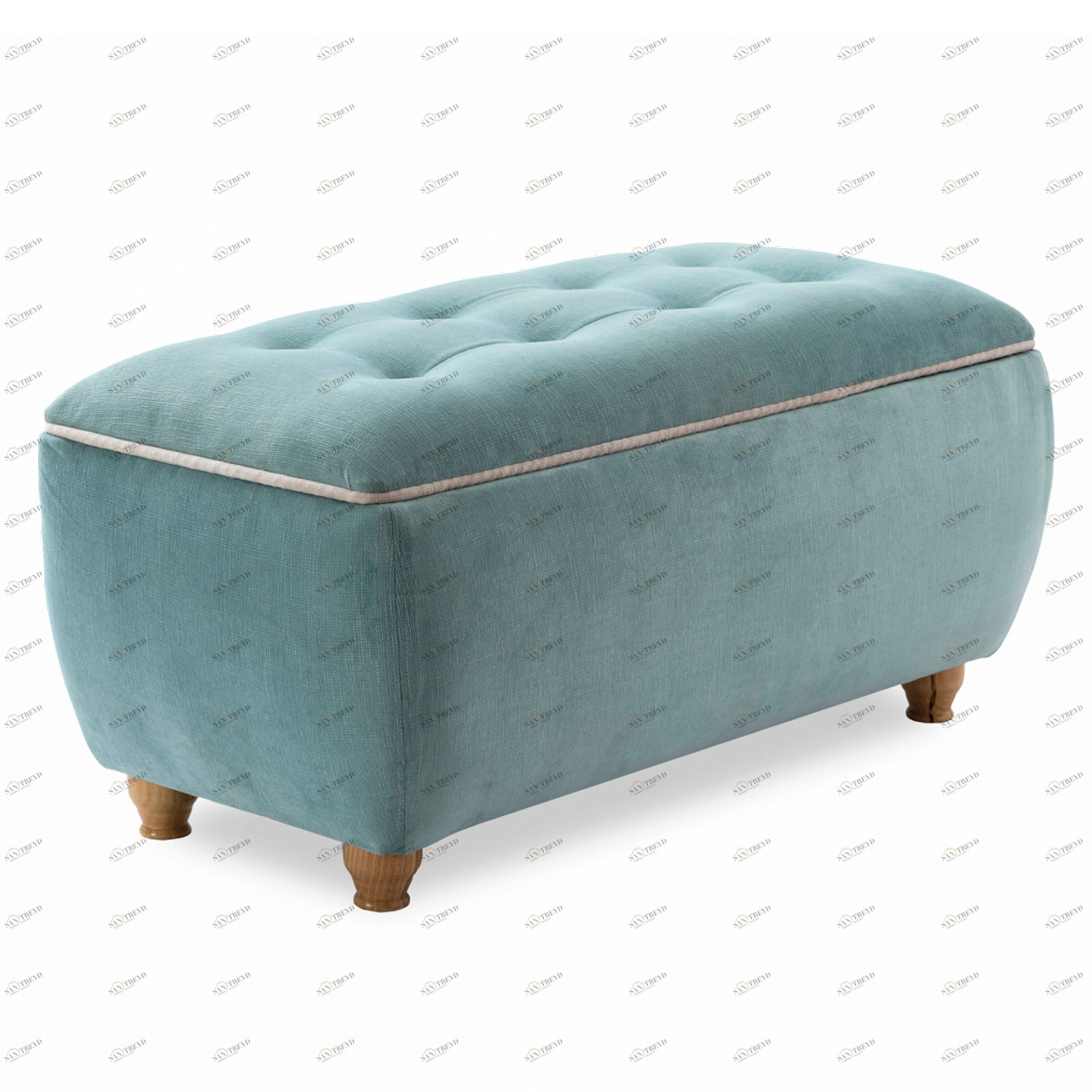 Банкетка с ящиком и каретной стяжкой голубая Storage Blue CILEK  00-3832100 Голубой Santreyd 