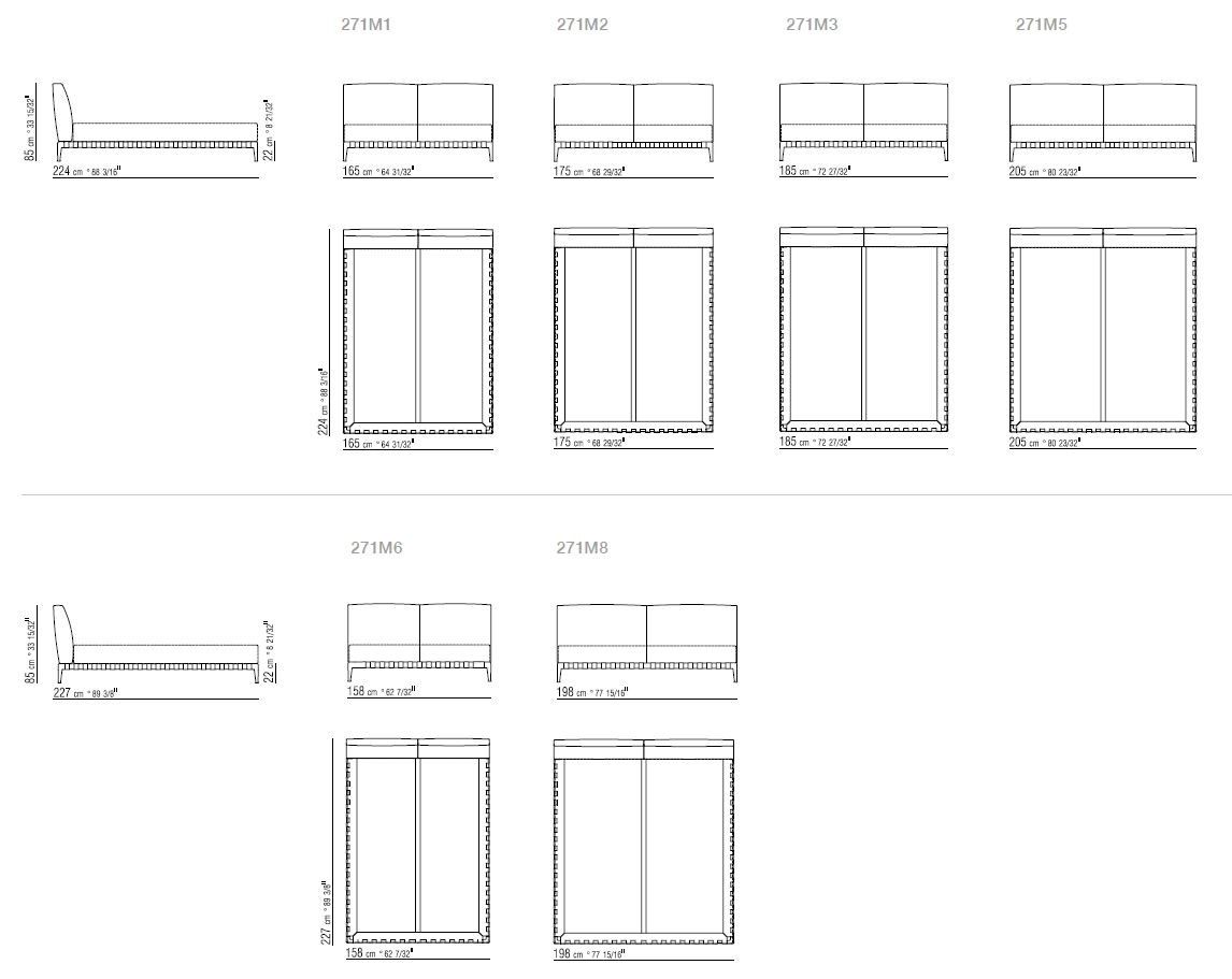 Двуспальная кровать из ткани Flexform Грегори ARCH-00036696 - Вид №7