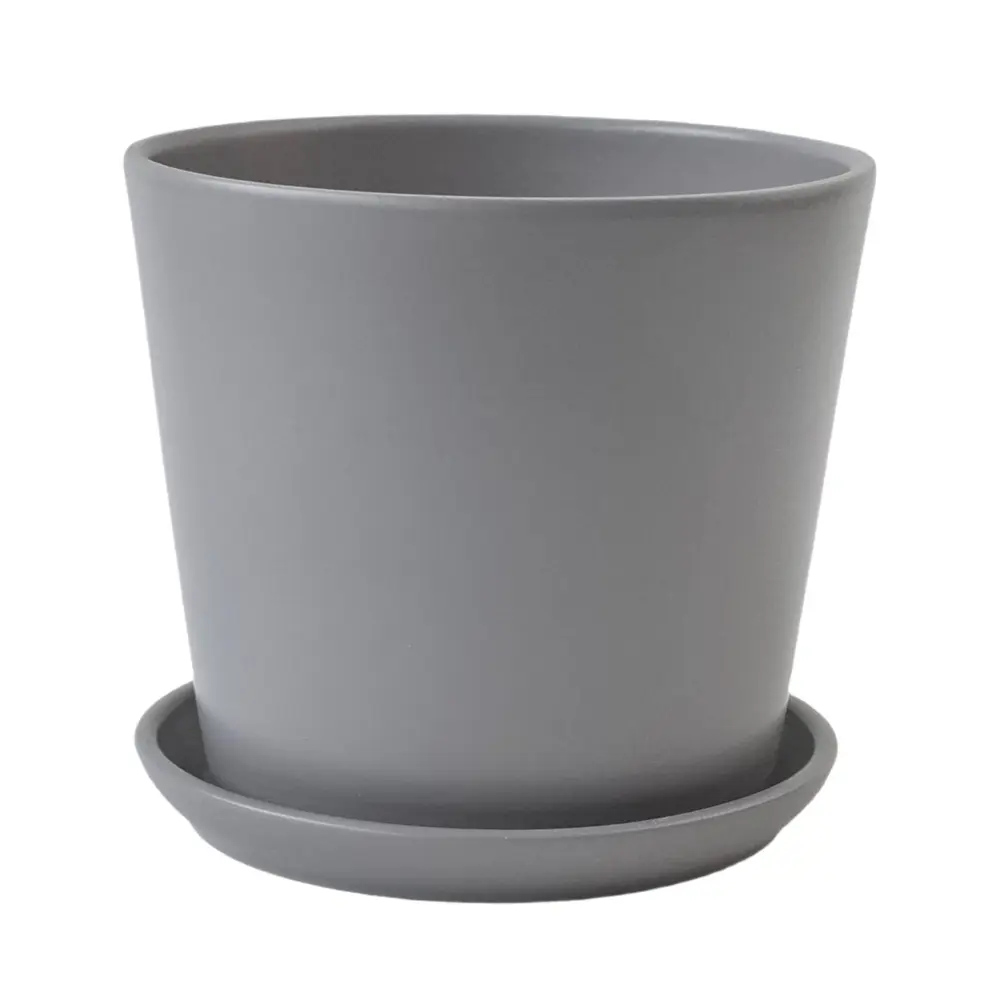 Горшок для цветов Колор Гейм Ø12 h11 см v0.7 л керамика серый 89467583 STLM-2006470 Santreyd нет