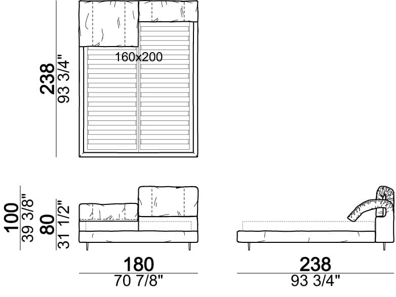 Двуспальная кровать с мягким изголовьем Arketipo CRAZY DREAM ARCH-00076856 - Вид №6