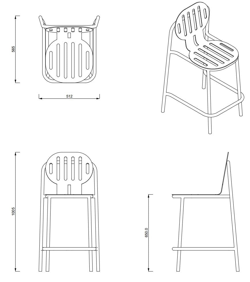 Высокий алюминиевый садовый стул с порошковым покрытием со спинкой Joyf пустыня ARCH-00120103 - Вид №27