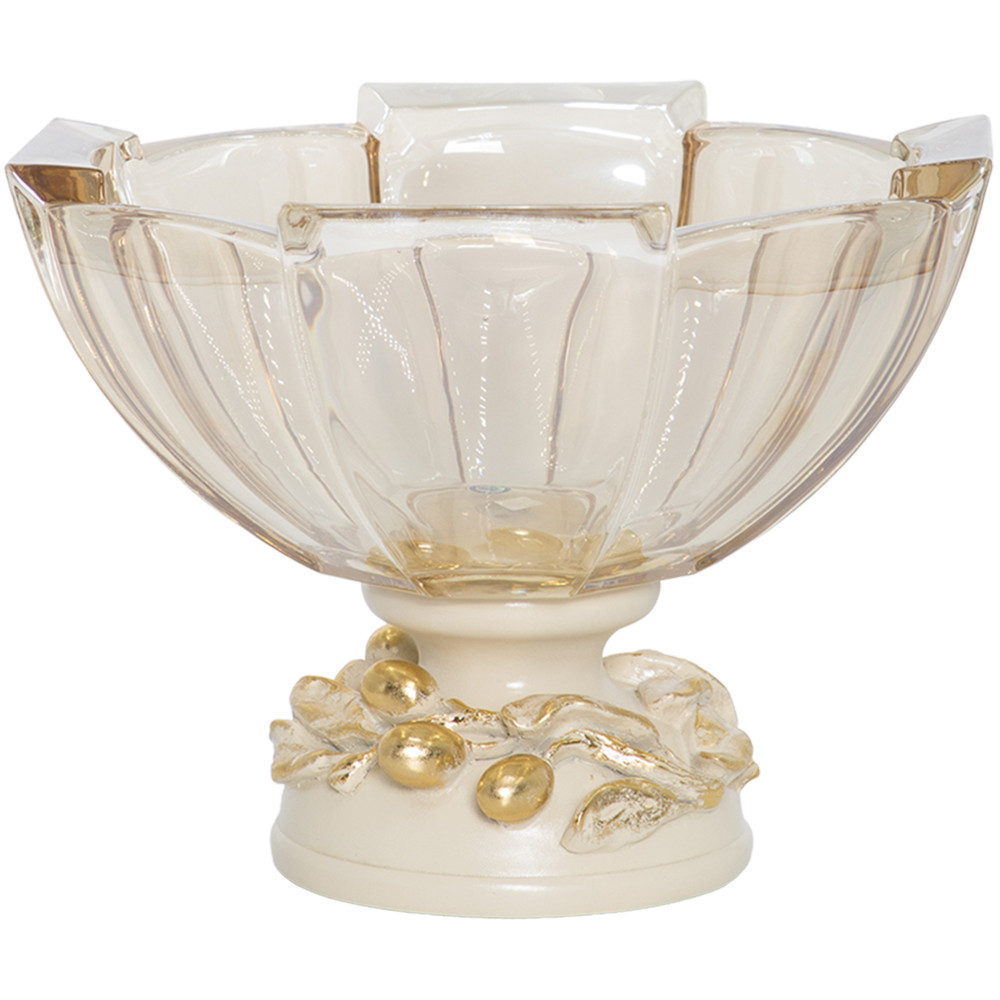 52102 Фруктовница-конфетница Oliva Branch Gold Айвори BOGACHO 4627179659929 - Вид №2