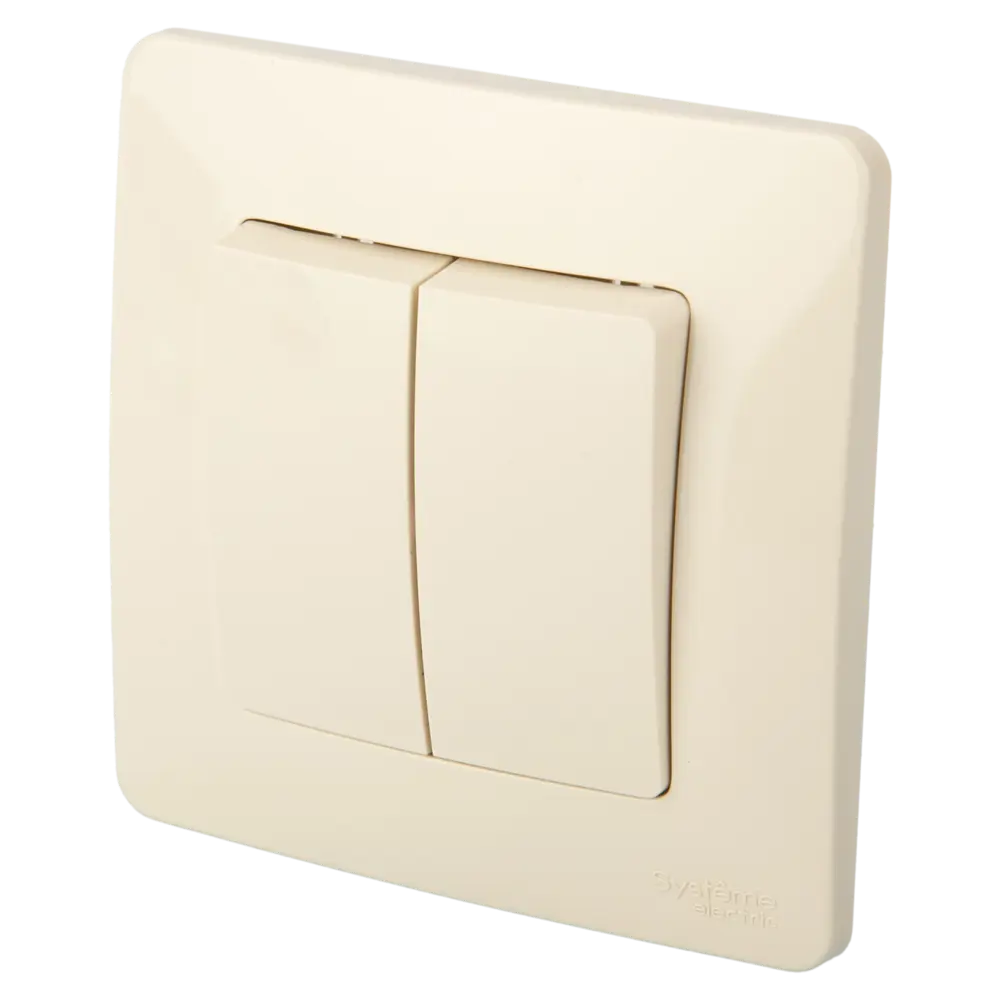 Выключатель встраиваемый Systeme Electric Blanca 2 клавиши цвет бежевый 84502355 STLM-2080206