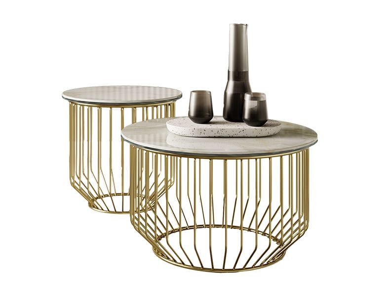 Стальной журнальный столик с столешницей SuperMarmo Bontempi Casa CIRCUS ARCH-00141414