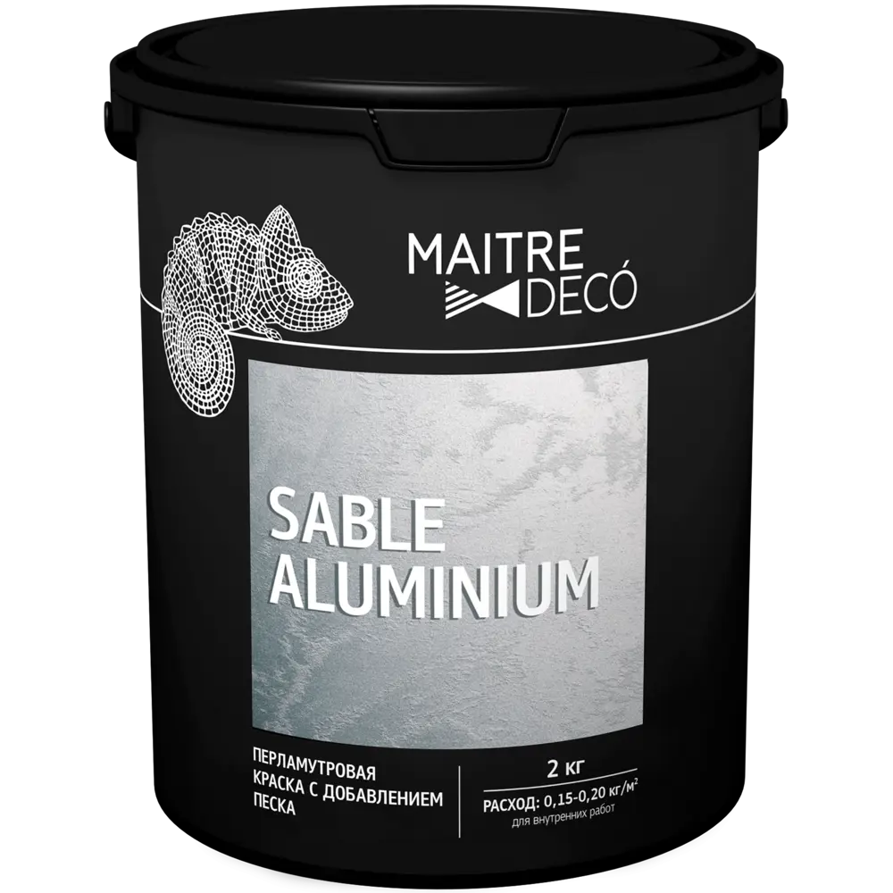 Краска перламутровая Maitre Deco «Sable Aluminium» с добавлением песка 2 кг STLM-2120099