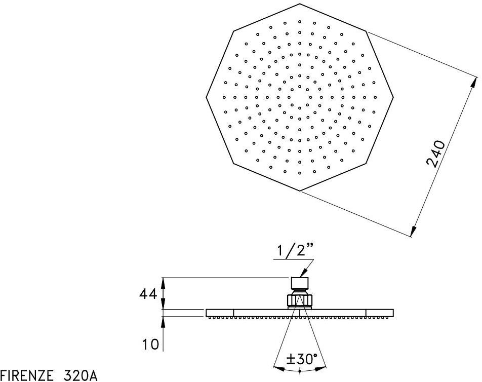 RUBINETTERIE STELLA Лейка дождевого душа Firenze sun-id-1460877 - Вид №1