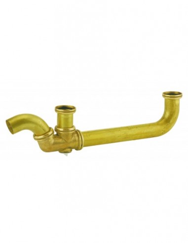 385200 009 00  Трубка для мойки с 2 чашами, регулируемое межосевое расстояние, выход Д. 38 мм, под приварку, латунь Valentin Латунь  - Вид №1