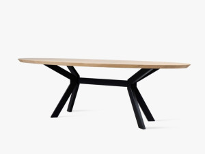 Овальный стол из стали и дерева