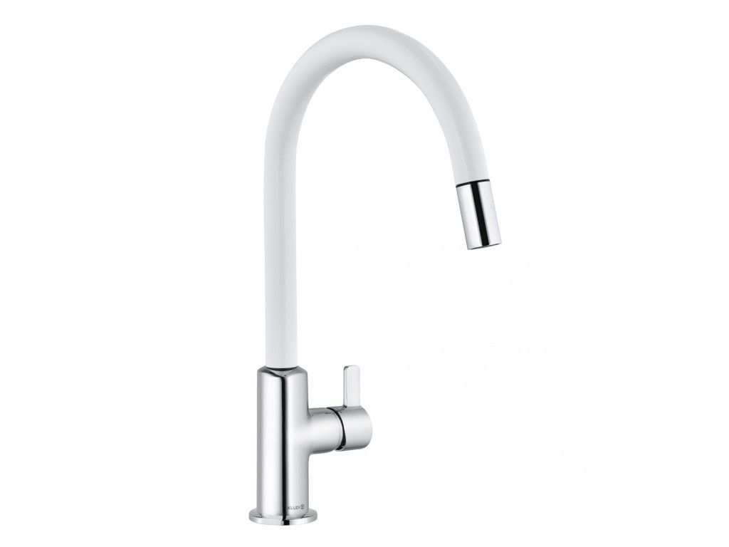 468519378 однорычажный смеситель для кухни DN 15 KLUDI BINGO STAR XS белый матовый/хром 