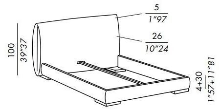 Meridiani Двуспальная кровать со съемным чехлом из ткани Scott sun-id-1348115 - Вид №1
