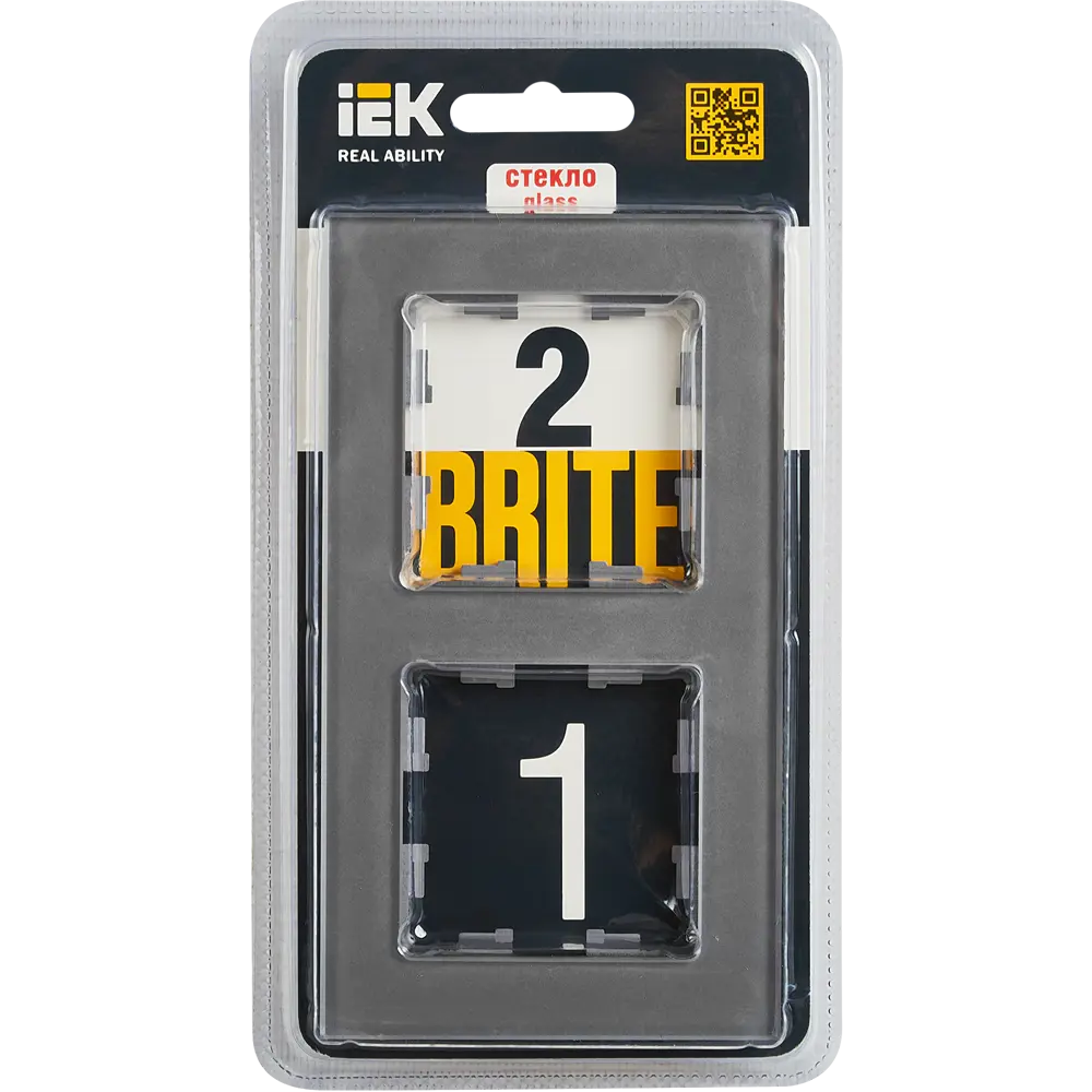 Рамка IEK Brite-2 для розеток и выключателей, серый металлик 87761315 STLM-1105560 - Вид №3