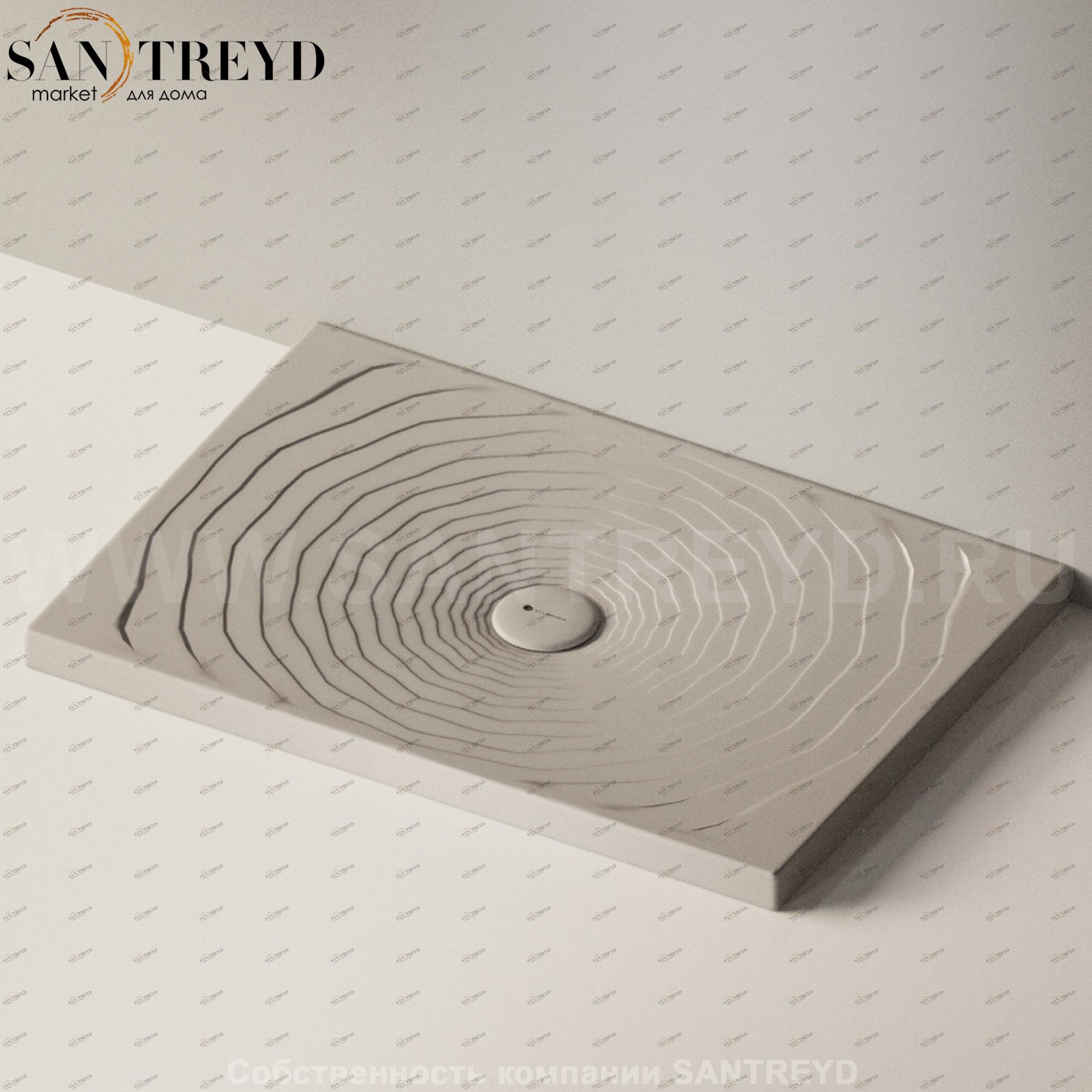 Flaminia WATER DROP Душевой поддон 100 см серый DR100.1019 Ceramica Flaminia DR1001019