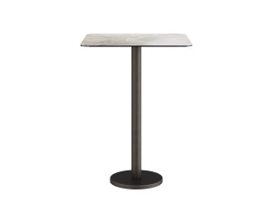 Высокий квадратный стол из керамогранита и металла