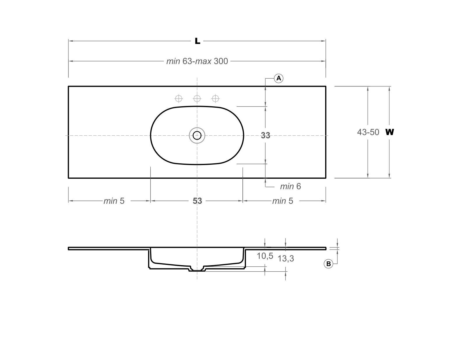 Столешница со встроенной раковиной Inbani ARCH-00127553 - Вид №3