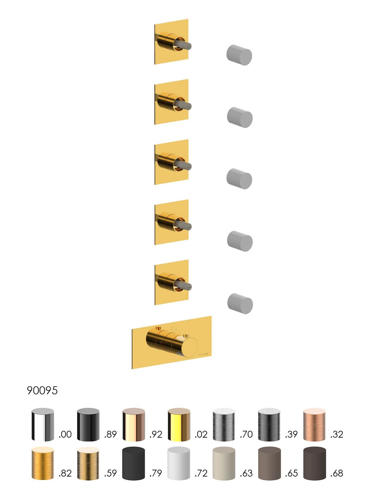 Термостатический смеситель для душа с 6 отверстиями Rubinetterie Frattini отдельная эстетика ARCH-00121846 - Вид №11