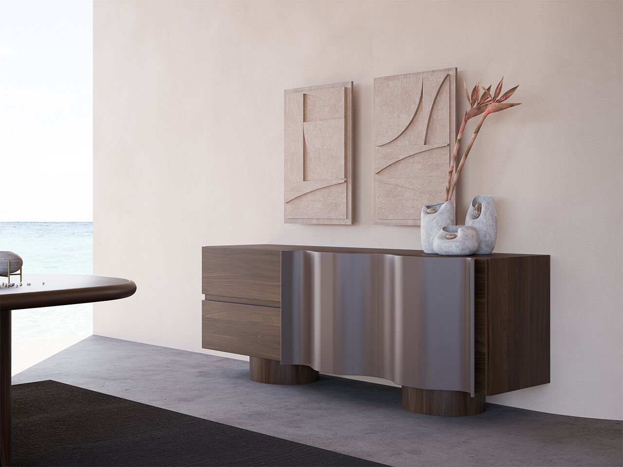 Деревянный шкаф с распашными дверцами и ящиками NDESIGN Espresso ARCH-00009773 - Вид №3