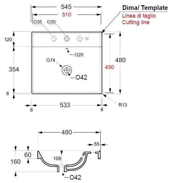 Lil46r5101 Накладная раковина на столешницу  овальная Olympia Ceramica LAVABI D'ARREDO - Вид №1