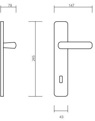 Pasini Ручка из латуни на пластине с накладкой Calypso 3060/3520 - Вид №1