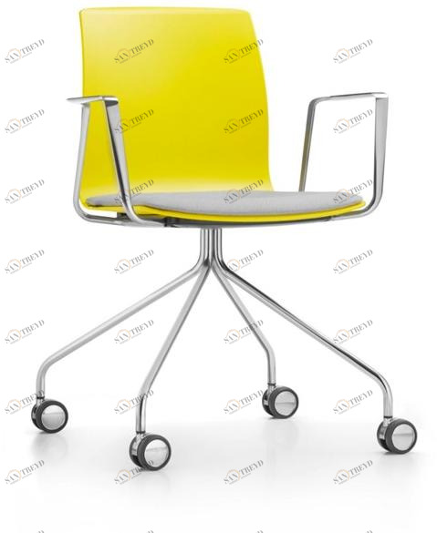 Dauphin Офисный стул пластиковый с колесами на жердочке Fiore Fi 7550