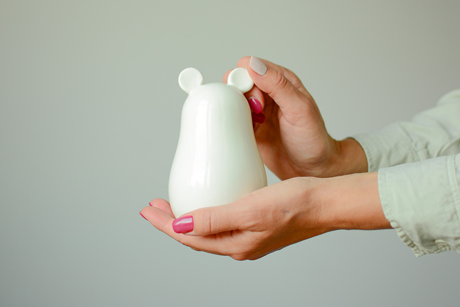 Копилка керамическая разбивная белая «Мышка-матрешка» ЭКОЧЕЛОВЕКИ МЫШЬ, ЖИВОТНЫЕ 00-3947469 Белый  - Вид №2