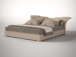 Бархатная двуспальная кровать