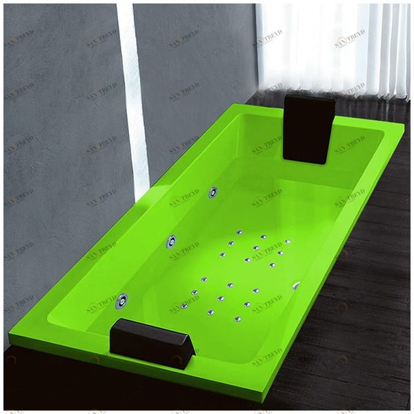 Ванна Gruppo treesse Quadra 199 V073N-DX-S салатовая с гидромассажем и аэромассажем прямоугольная встроенная правая AWAV073NDXS