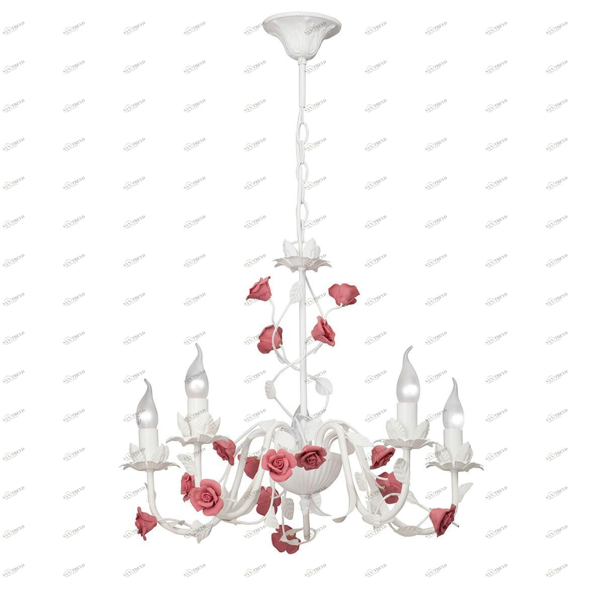 Подвесная люстра Vitaluce V1709-0/5 VITALUCE ДИЗАЙНЕРСКИЕ 328607 Белый;розовый 