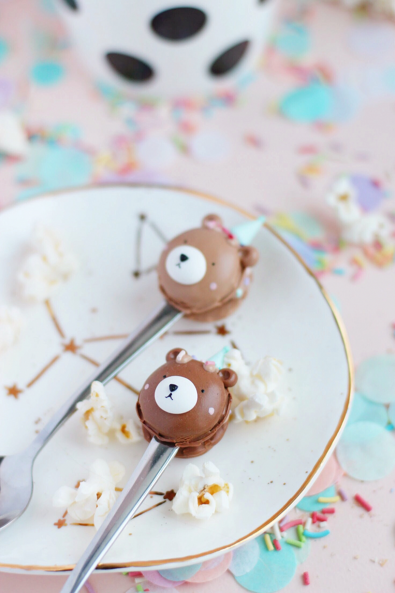 Чайная ложка с macaroons "Мишка в бирюзовом колпачке" темно-коричневый JULS SMALL BAKERY  335356 Коричневый Santreyd  - Вид №1