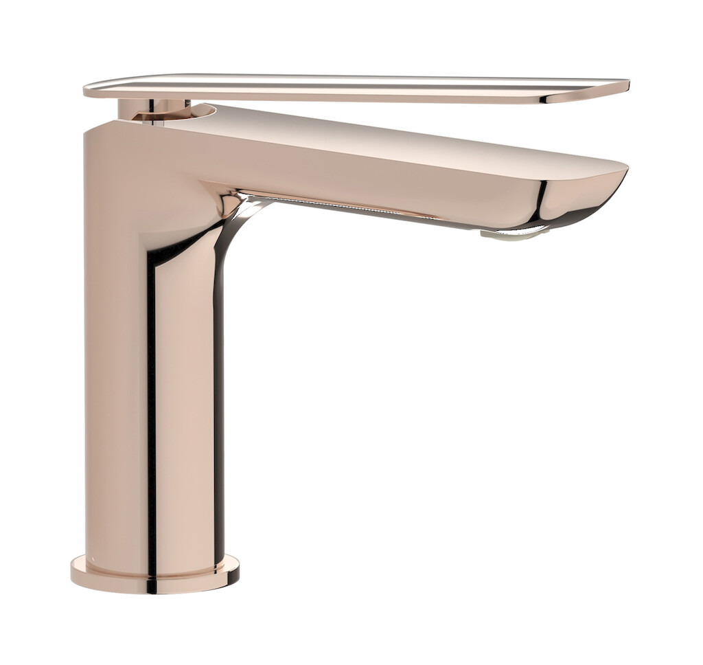 Смеситель для раковины на 1 отверстие в комплекте с донным клапаном WE ARE IB k2200rs Rose Gold K2