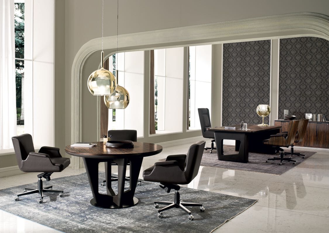 Кожаное и деревянное офисное кресло с высокой спинкой i 4 Mariani ARCH-00017038 - Вид №3