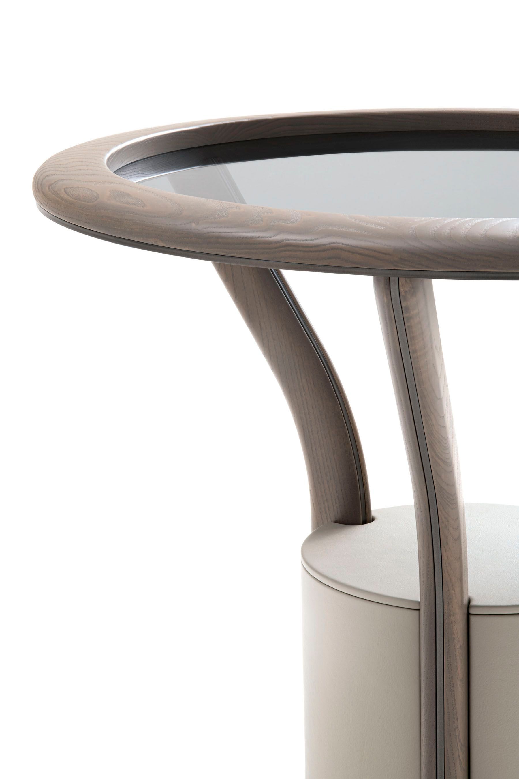 Круглый деревянный и стеклянный журнальный столик Giorgetti CHANTERELLE ARCH-00028351 - Вид №5