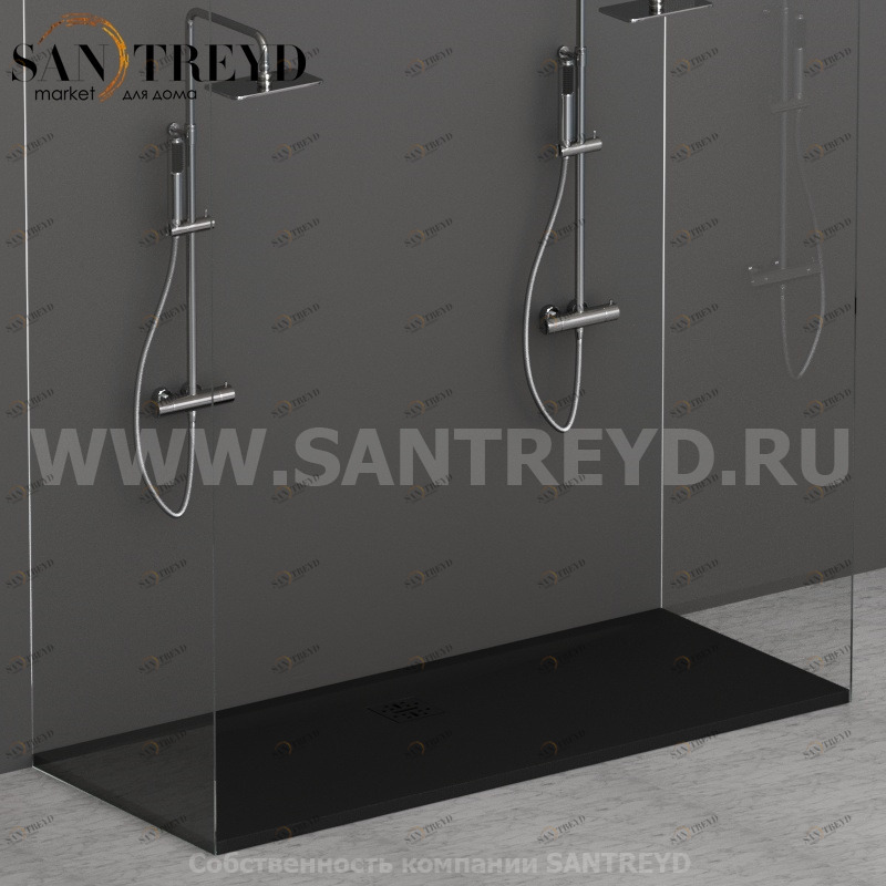 DP17070504 Душевой поддон 170х70 см цвет Черный бархат Globo DOCCIAPIETRA Италия Ceramica Globo