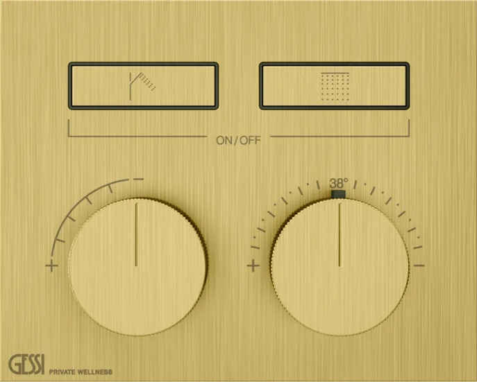 Смеситель для душа 63004 716 Gessi Hi-fi PVD С ЗОЛОТОЙ ЩЕТКОЙ