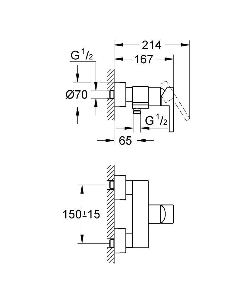 33865000 Смеситель для душа Grohe Lineare хром - Вид №1