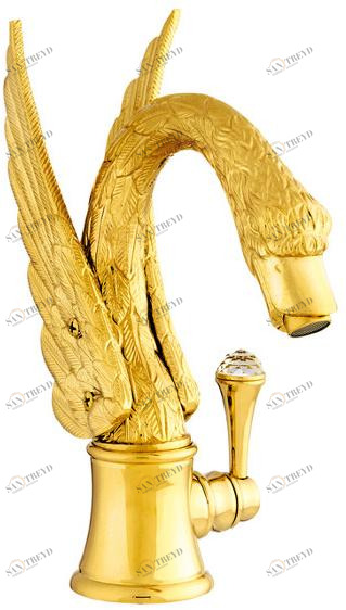 Bronces Mestre Смеситель для раковины, однорычажный, с кристаллами swarovski® Antartica swan 039243.a00