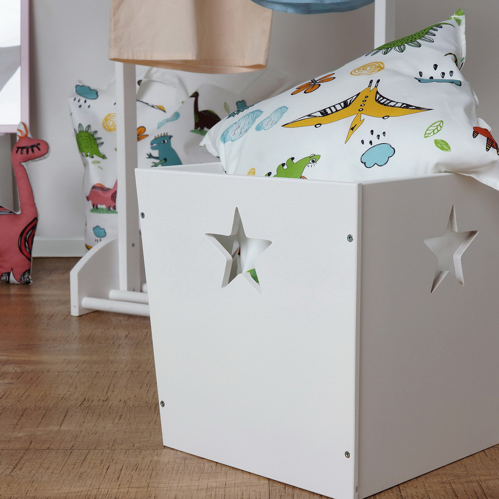 Деревянный ящик для игрушек, белый со звездочкой VAMVIGVAM  282039 Белый Santreyd  - Вид №7